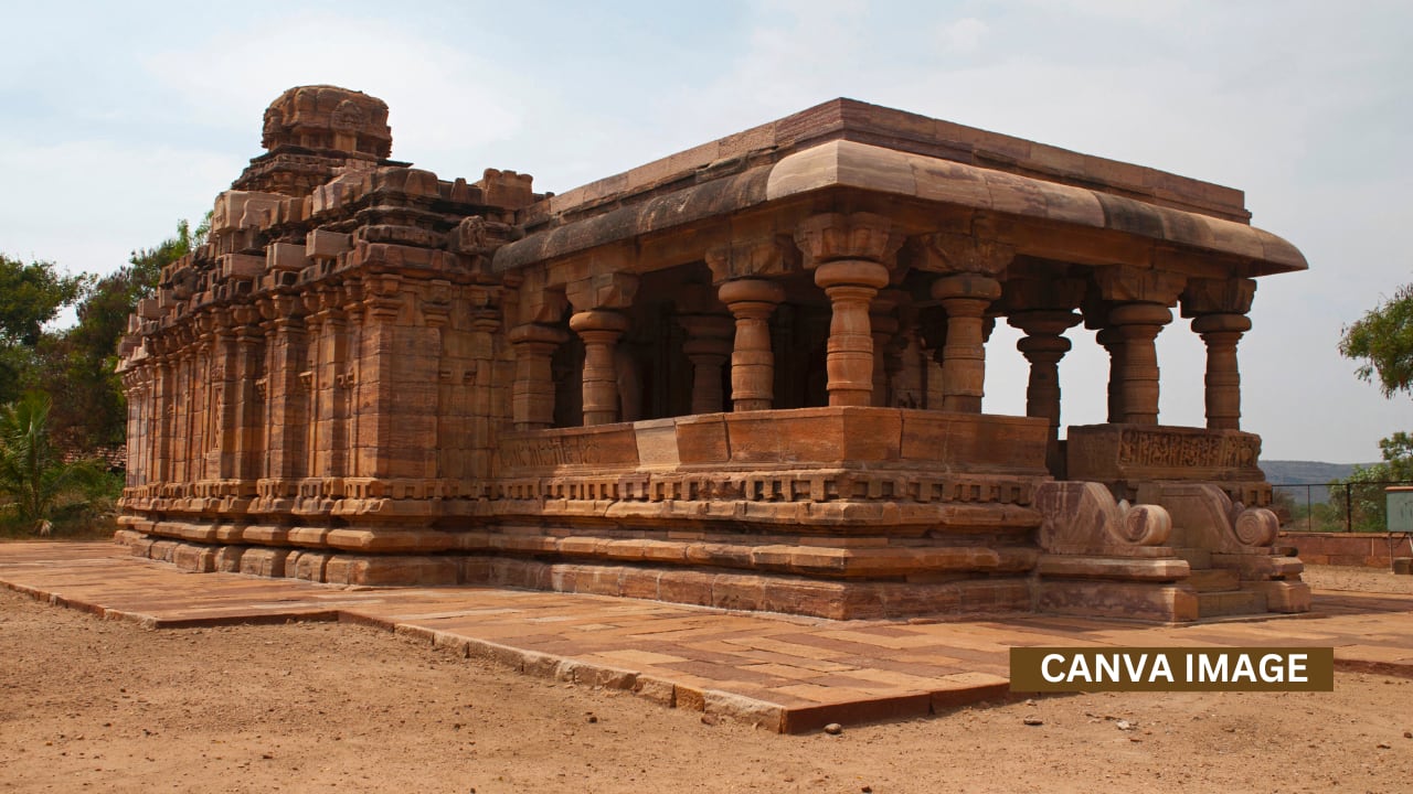 9. Jain Narayana Temple: Built in the 9th century, it represents Jain architecture with a square sanctum, circumambulatory path, and lathe-turned sandstone pillars. It lacks intricate Hindu deity panels but features a standing Jina sculpture.