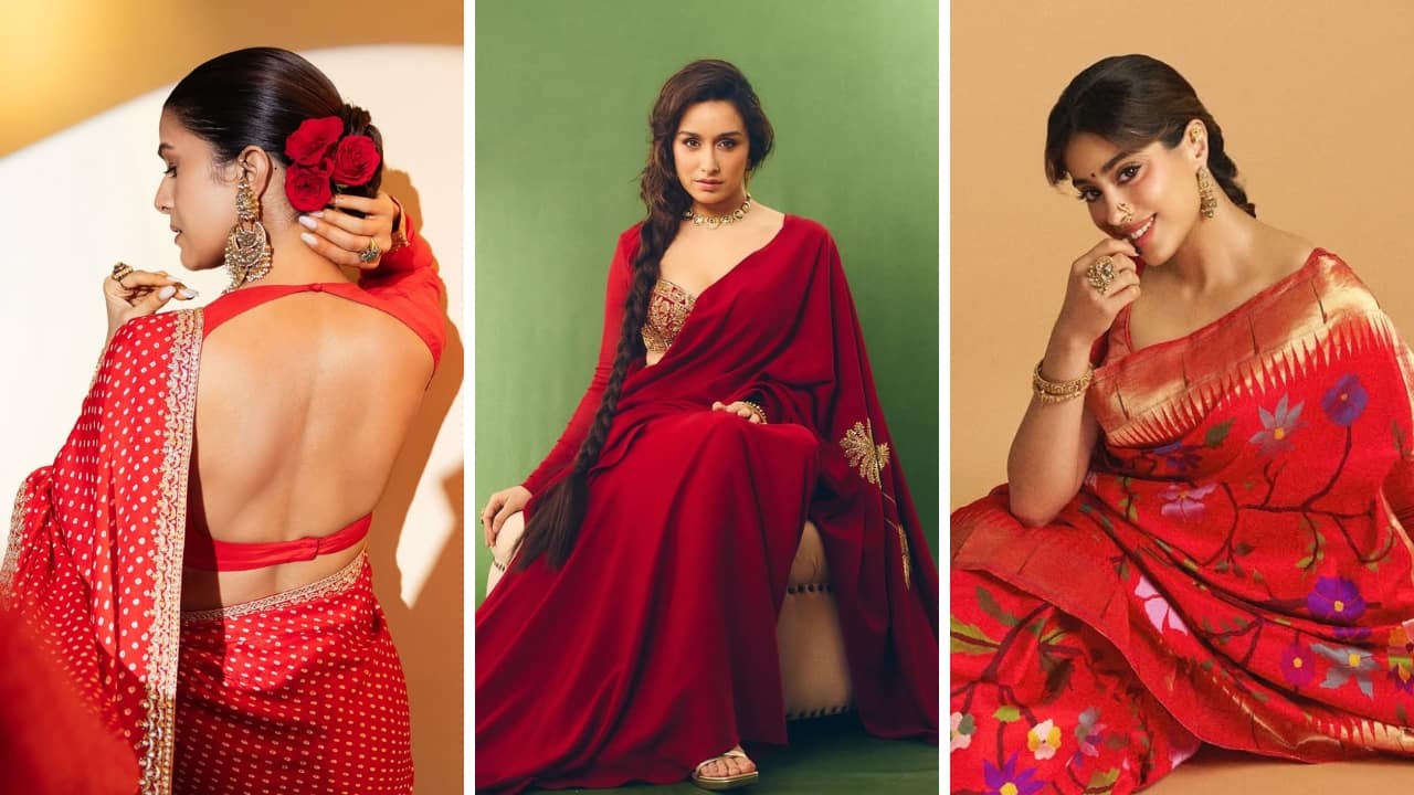 Best red saree looks with stylish blouse designs for Karwa Chauth 2025 Best red saree looks with stylish blouse designs for Karwa Chauth 2025