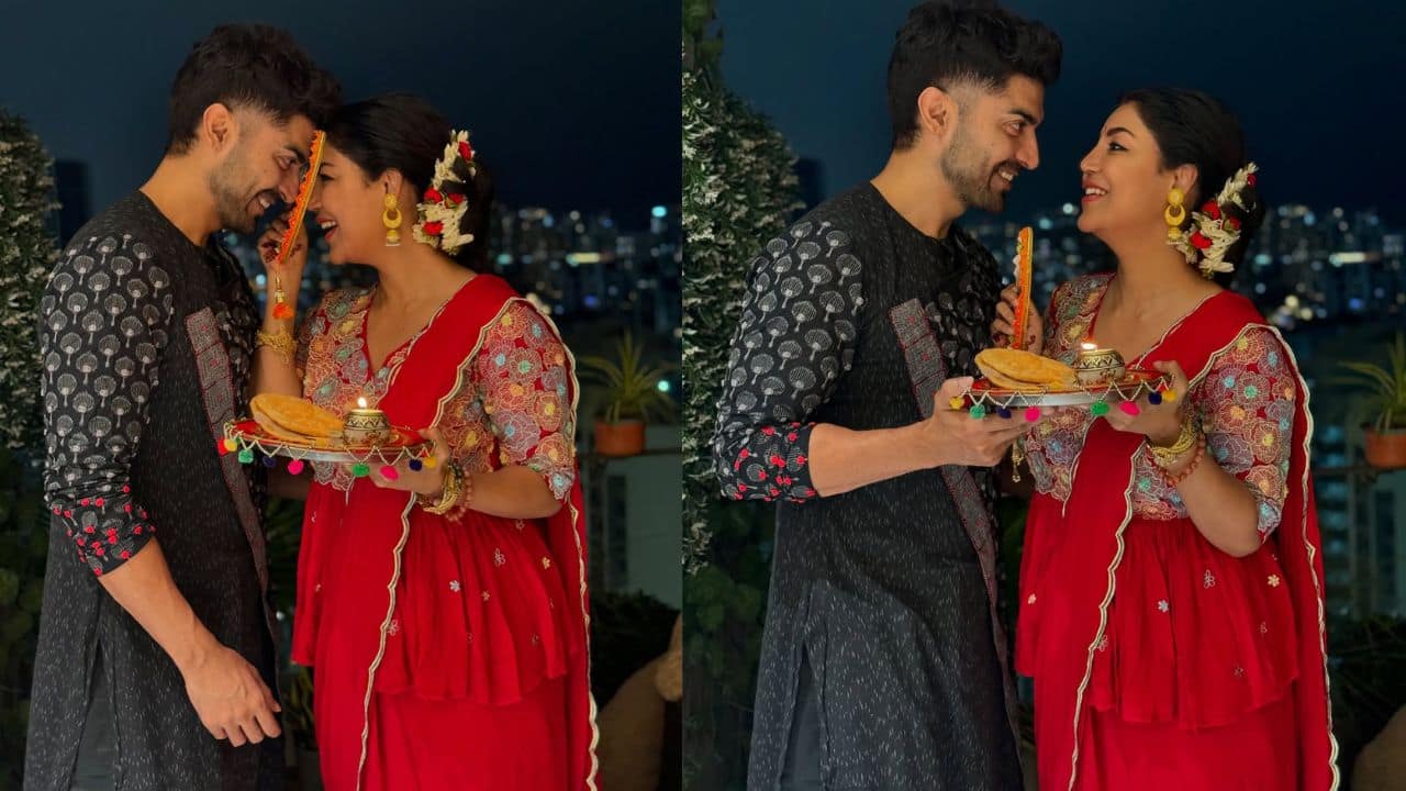 Debina Bonerjee  Actors Debina Bonnerjee and Gurmeet Choudhary have a well-documented and loving tradition of celebrating Karva Chauth each year. The couple, known for playing Ram and Sita on screen, showcases their mutual respect and deep bond through the festival, often sharing glimpses of their celebrations on social media.