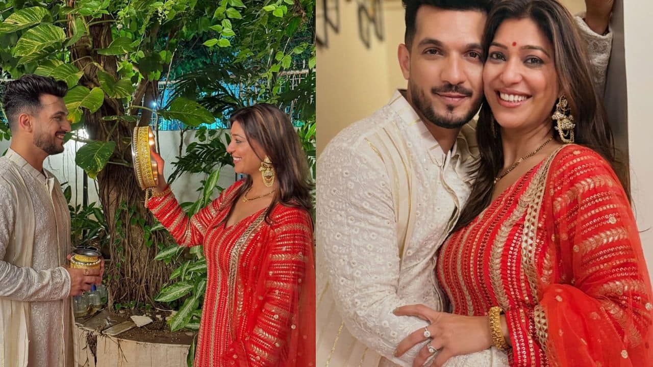 Neha Swami  As the wife of actor Arjun Bijlani, Neha Swami is a prominent and active participant in Karva Chauth celebrations each year. The couple, known for their strong and enduring relationship, often shares glimpses of their traditional and romantic celebrations on social media. 
