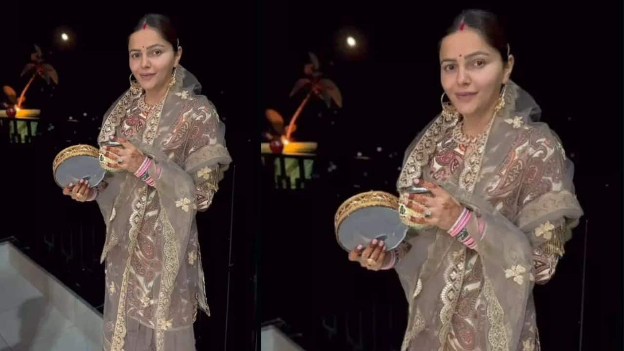 Rubina Dilaik  Most loved couple Rubina Dilaik and Abhinav Shukla celebrate this occasion every year. Last year, the actress had to break her fast through a video call, as Abhinav was in Mumbai, while she was in Himachal Pradesh. 