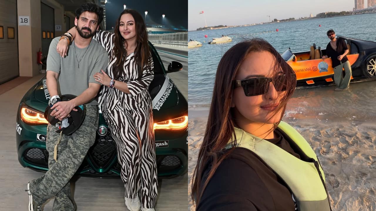 Sonakshi Sinha enjoys Abu Dhabi vacation with husband Zaheer Iqbal: From F1 car racing to water sports adventures