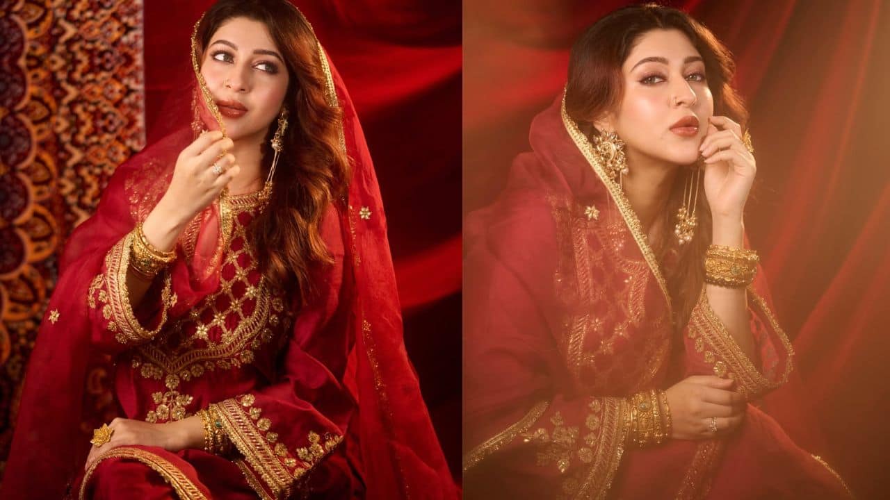 Sonarika Bhadoria A 3-piece suit in a hue of red is something comfortable and stylish. Look for intricate sequin, zari, or gota patti embroidery to make the outfit stand out. An embellished dupatta can also elevate the look.