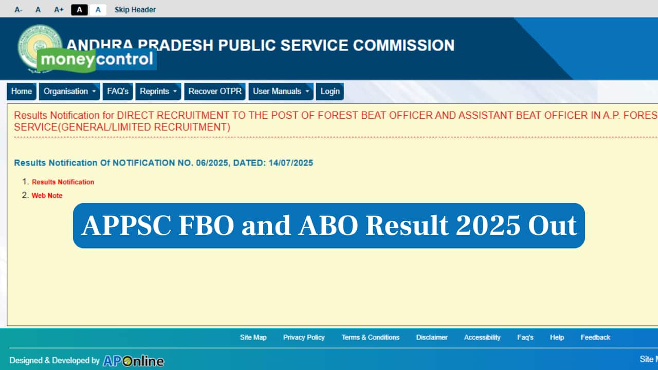 APPSC FBO and ABO Result 2025 Released at psc.ap.gov.in; direct link here