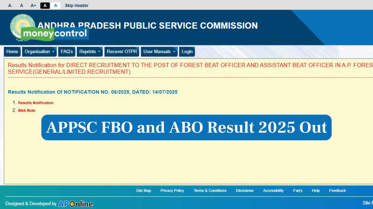 APPSC FBO and ABO Result 2025 Released at psc.ap.gov.in; direct link here