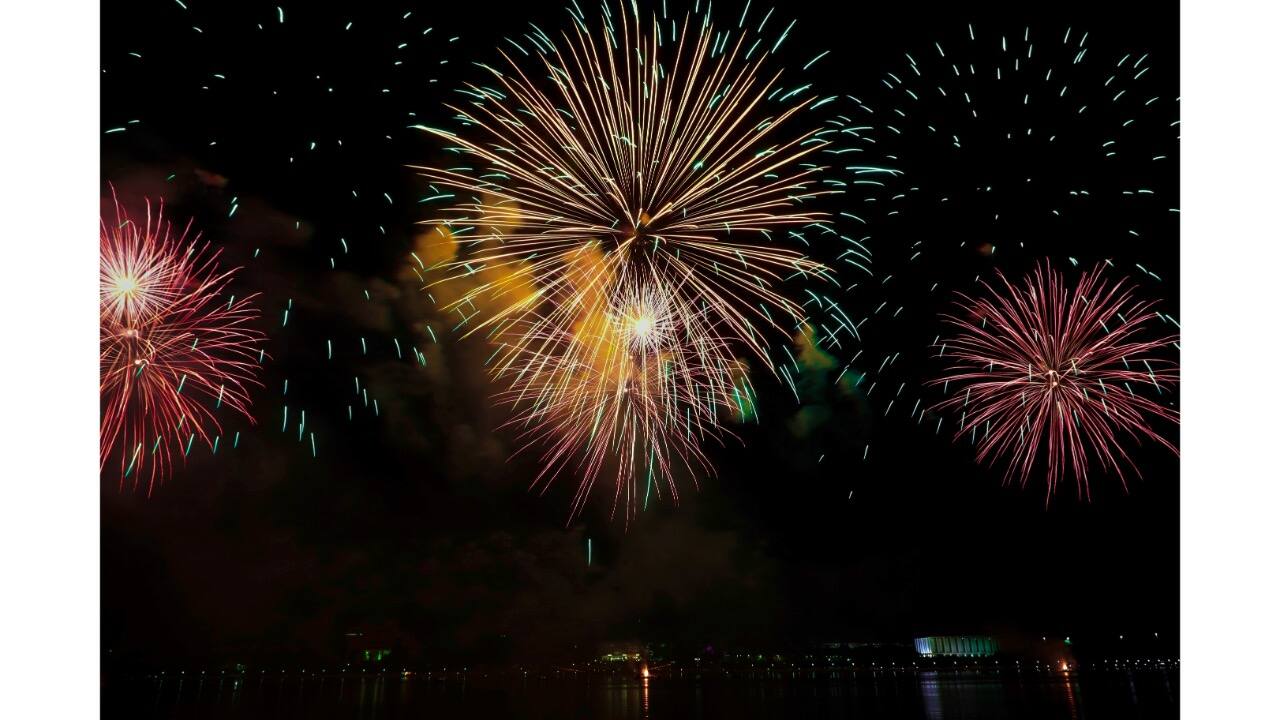  Diwali fireworks celebration  Generate a realistic 4K outdoor image of a family celebrating Diwali with sparklers and fireworks. Traditional attire includes sarees, lehengas, kurtas, and sherwanis in vibrant colours. Golden and colourful lights should reflect on the family’s faces, highlighting happiness and excitement. Maintain exact facial features from the original photos, with a slightly blurred background to focus on interaction.