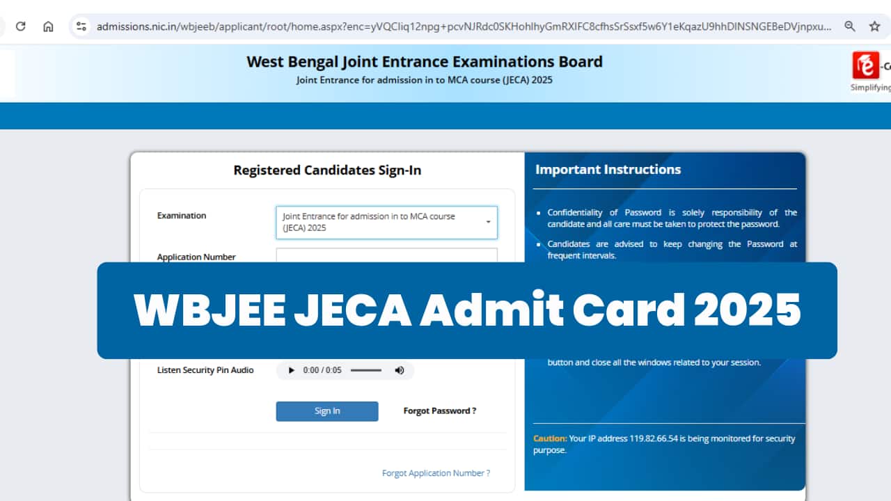 WBJEE JECA 2025 Admit Card OUT today at wbjeeb.nic.in/jeca; direct link here