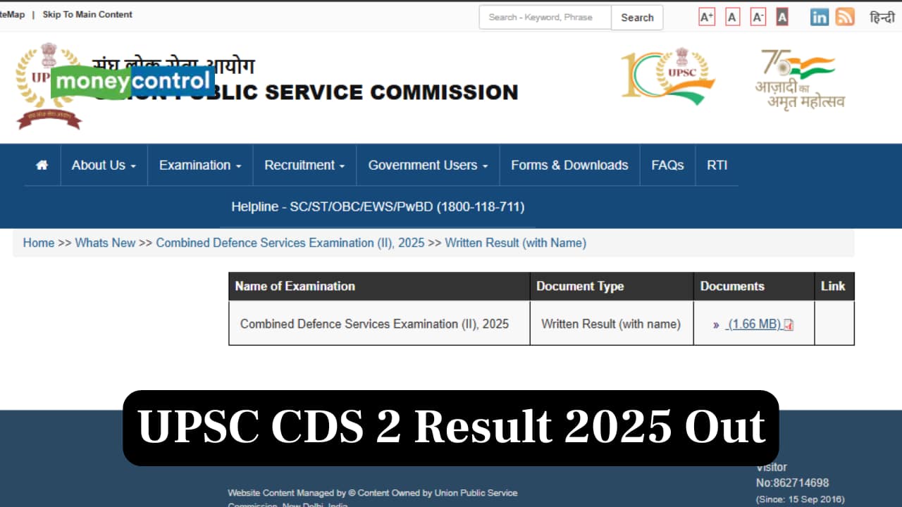 UPSC CDS 2 Result 2025 Out: 9,085 candidates shortlisted, direct link to download merit list here