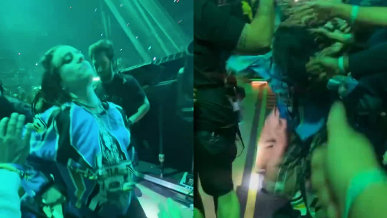 Billie Eilish violently pulled to the ground by fan during Miami concert, video goes viral