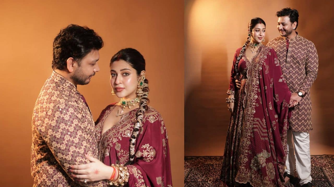 Sonarika Bhadoria and Vikas Parashar The two married on February 18, 2024. Their Hindu wedding ceremony was held at Nahargarh Palace in Ranthambore after a nine-year relationship. She wished all her fans and followers happy Karva Chauth with some elegant pictures.