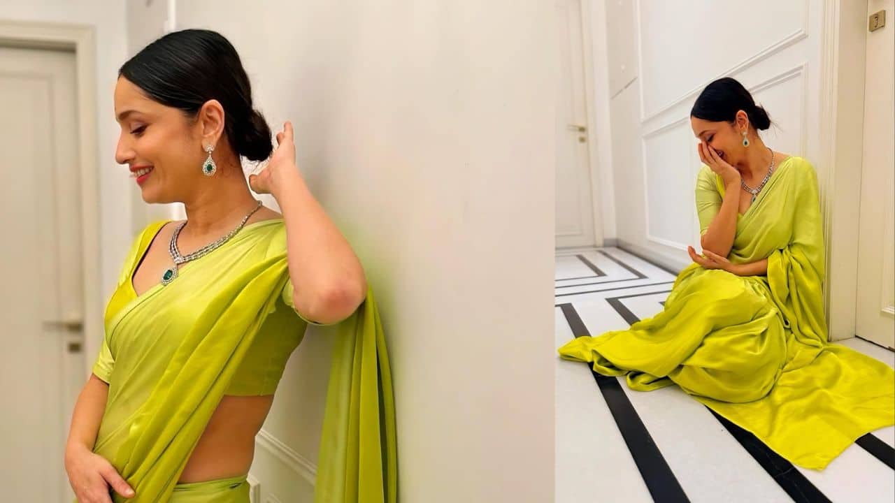 Ankita Lokhande and Vicky Jain Ankita posted beautiful pictures as she posed in the nine yards of drape. Her hair was tied into a low bun, and she was all smiles. She wished everybody love, laughter, and happiness.