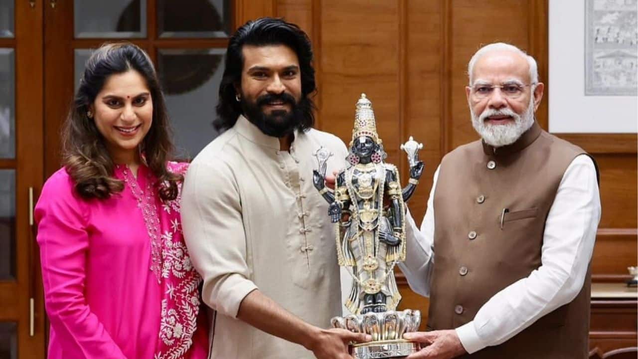 Ram Charan and wife Upasana meet PM Modi, celebrate Archery Premier League’s success
