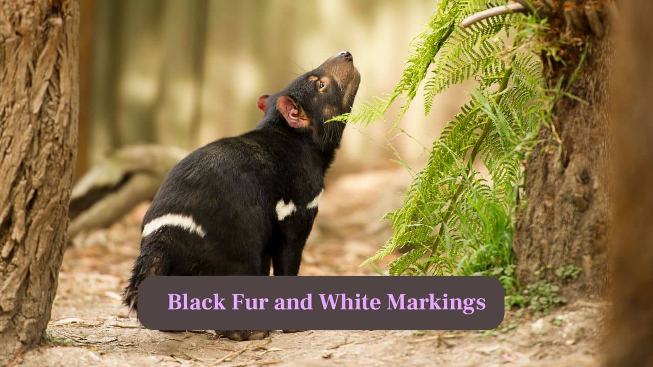 3. Black Fur and White Markings: Tasmanian Devils have coarse black fur with white patches on their chest and rump, aiding in identification. (Image: Canva)