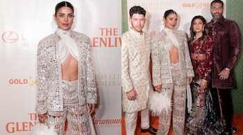 Priyanka Chopra's mirror-work pantsuit with sarong style blouse serves ultimate fashion inspiration