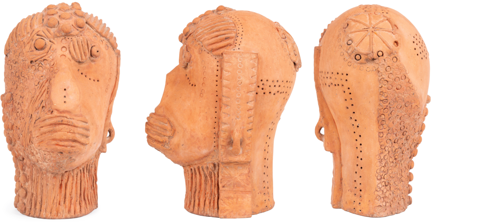 In a different iteration, this show pieces might have been arranged chronologically, by state, style, schools (Bengal, Baroda,<a href="https://www.moneycontrol.com/news/trends/how-madras-movement-defined-modern-indian-art-12759562.html"> Madras movement</a>, etc.) or even by medium and theme. Each of these artists — many of them Padma Awardees who have been facilitated by our arts Akademis — has produced enough work to have a show of their own. Indeed, most have had multiple retrospectives. Case in point: Himmat Shah — who died earlier this year at 91 — had massive retrospectives at the Kiran Nadar Museum of Art in Delhi in 2016 and in Jaipur’s Jawahar Kala Kendra in 2018. In the show at Triveni Kala Sangam, a terracotta head by Shah (pictured above) evokes his early life in Lothal, Gujarat, where an Indus Valley Civilization dig caused his family to give up some of their ancestral land in the area.