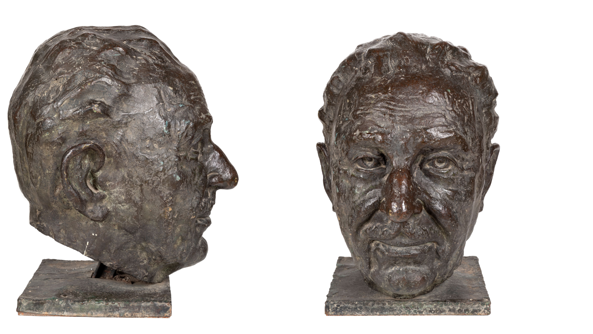 Finally, the exhibition organised by the Progressive Art Gallery and the Raza Foundation, contains just one piece by B. Vithal. The 57 x 39 x 45 cm ‘Portrait of J.R.D. Tata’ is a superb likeness of the industrialist in bronze. Trained at the Sir J.J. School of Art, Vithal worked as a sign painter and designer of events stages and wedding mandapams to supplement his income. These experiences are said to have given him an appreciation for working with different materials. Walk around the sculpture depicting the head of J.R.D. Tata; to note the details captured here, from the lined forehead to the waves in his hair.