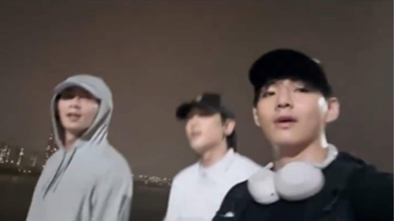 BTS’ V catches up with Wooga Squad during rainy run along Han River, see here