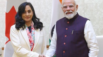 Canada's foreign minister Anita Anand and PM Modi (X/@narendramodi)