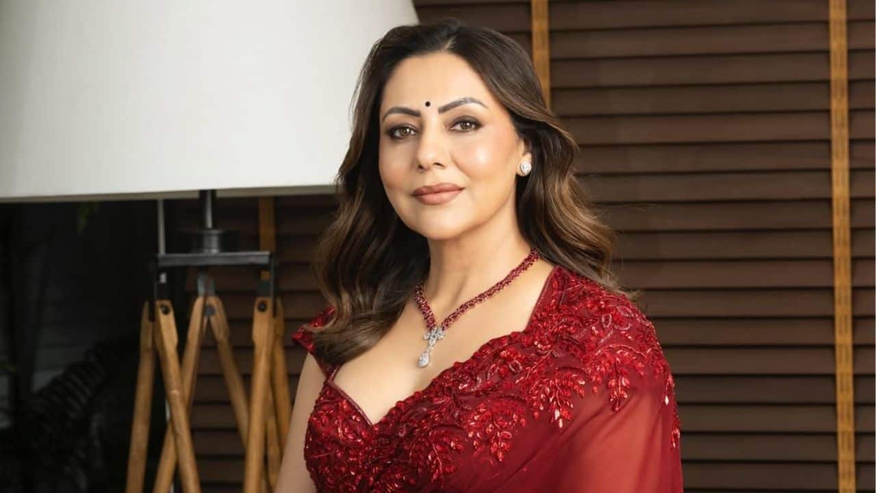 Gauri Khan dazzles in deep red for Diwali, wearing Manish Malhotra and Zoya Jewels’ ruby rush necklace, see here