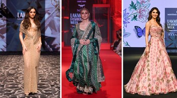 Step into festive season glam! Recreate Aneet Padda, Vaani Kapoor, Tabu & more iconic Lakmē Fashion Week 2025 looks with modern-day twists. (Image: Lakmē Fashion Week x FDCI 2025)