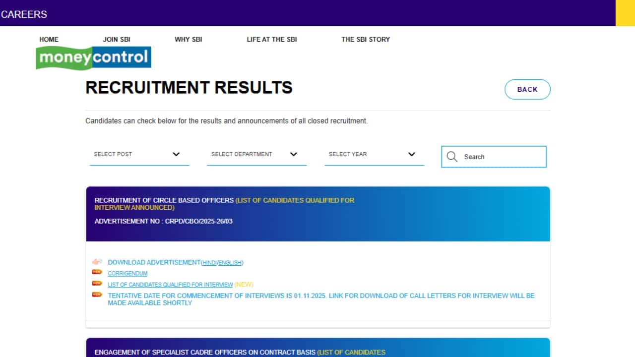 SBI CBO Result 2025 Released at sbi.co.in; Direct link to download here