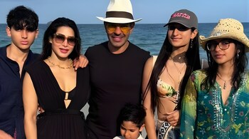 Karisma Kapoor's kids with Sunjay Kapur and Priya Sachdev. (File Photo)