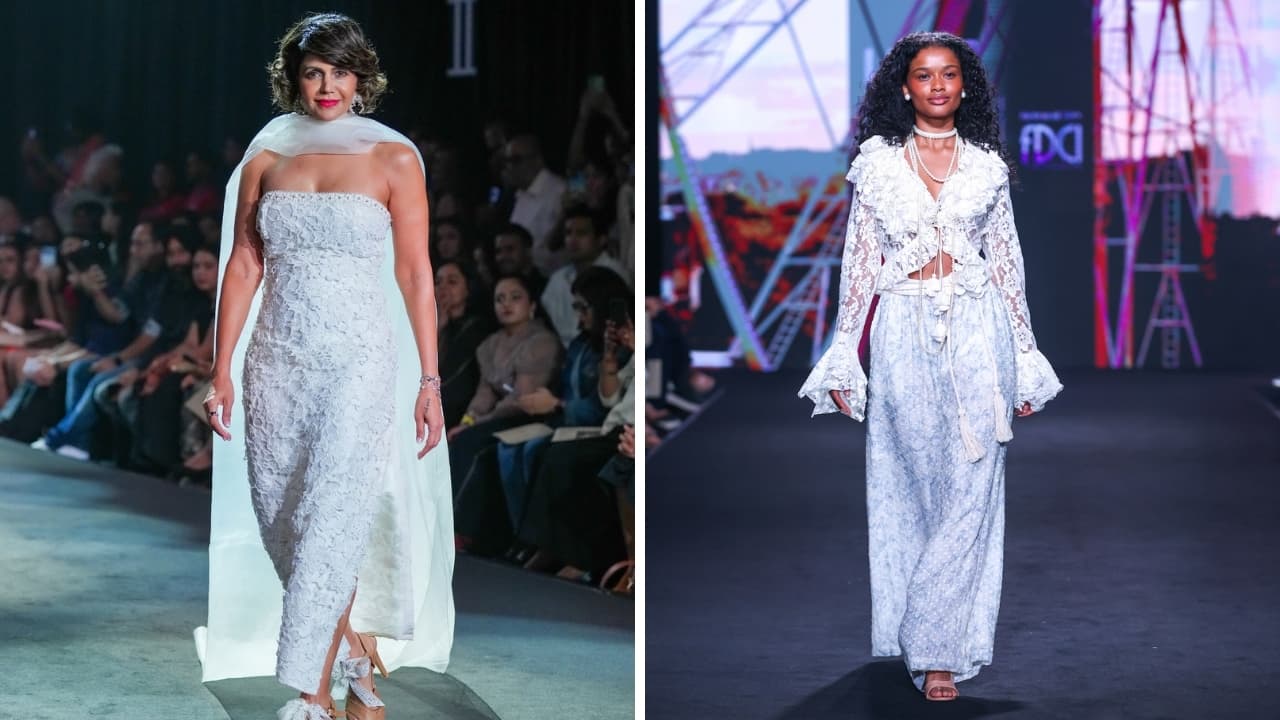 Mandira Bedi walked for Payal Jain’s collection “Paris Mon Amour”