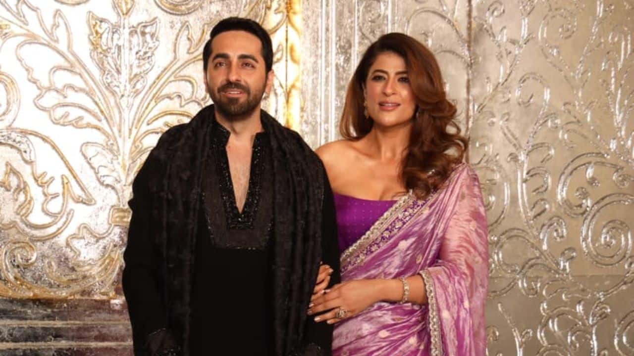 Aayushmann Khurrana &amp; Tahira Kashyap Ayushmann Khurrana along with his wife Tahira Kashyap turned heads by serving the adorable ultimate couple energy. The actor was seen arriving in a classic black sherwani, whereas her wife Tahira looked stunning in a purple saree.