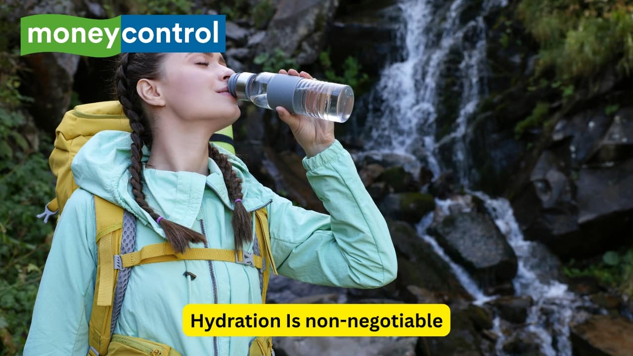 Hydration Is non-negotiable High altitudes mean rapid fluid loss due to increased breathing and sweating. Drink regularly — not just when thirsty. Keeping your hydration levels up helps maintain circulation and avoid altitude-induced headaches and cramps. (Image: Canva)