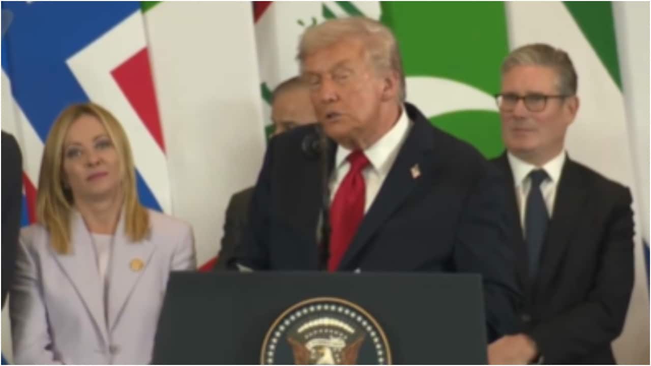 Donald Trump criticised for calling Italian PM 'beautiful' during Gaza Summit speech: 'Epic levels of cringe'