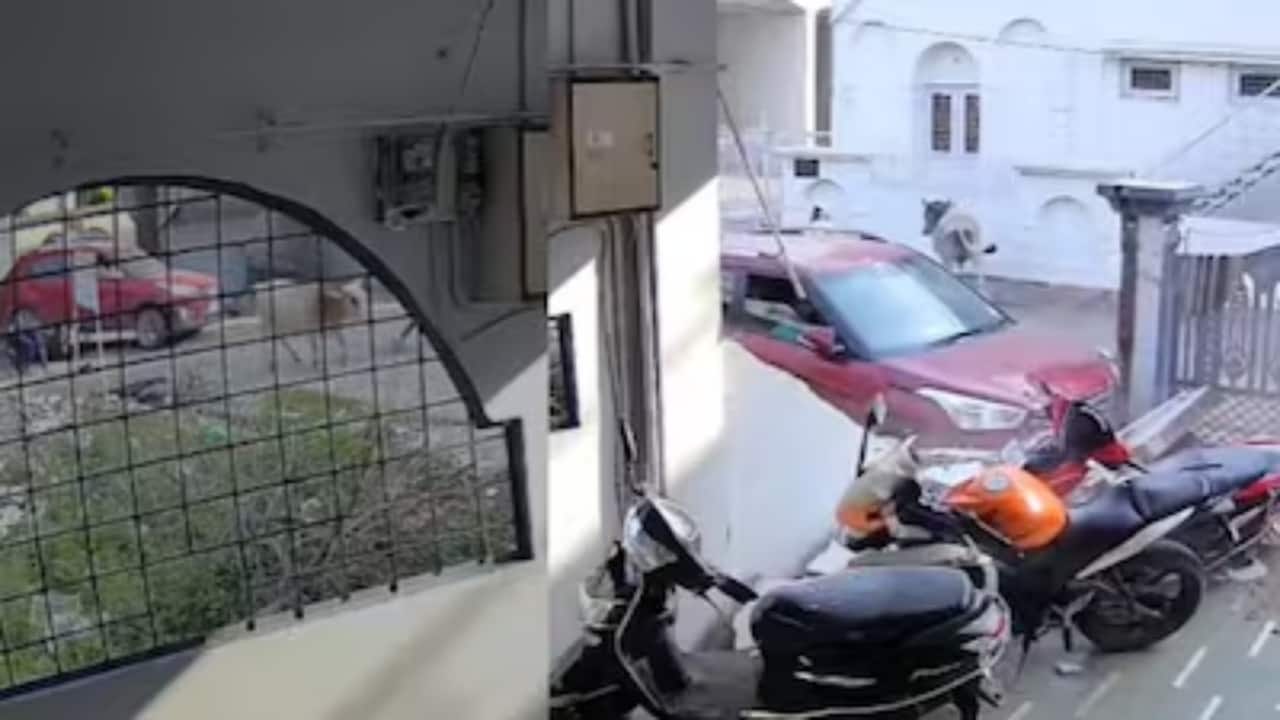 Teen runs over biker, then crashes SUV into wall in MP, mother says 'Mera beta toh chalayega' | Watch