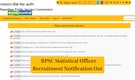 RPSC Statistical Officer Recruitment Notification Out at rpsc.rajasthan.gov.in; direct link here