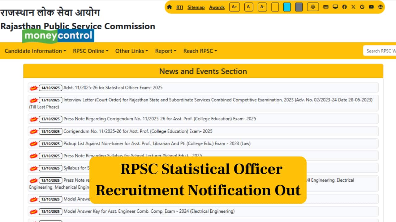 RPSC Statistical Officer Recruitment Notification Out at rpsc.rajasthan.gov.in; direct link here