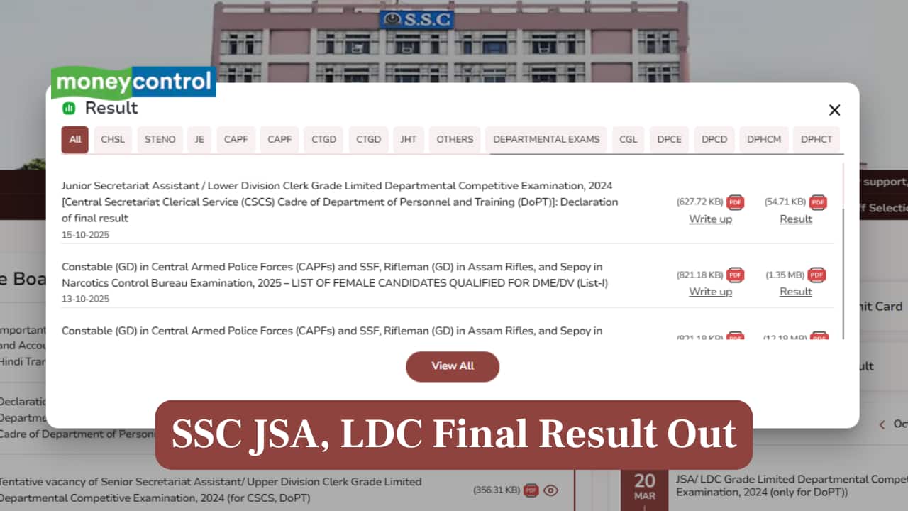 SSC JSA, LDC Final Result Released at ssc.gov.in; direct link to download here