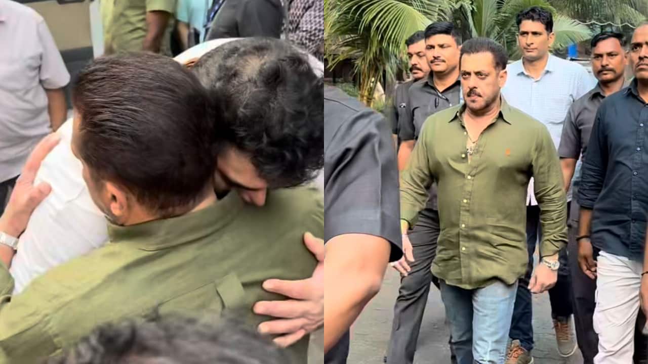 Salman Khan attends last rites of Pankaj Dheer, consoles emotional son Nikitin Dheer