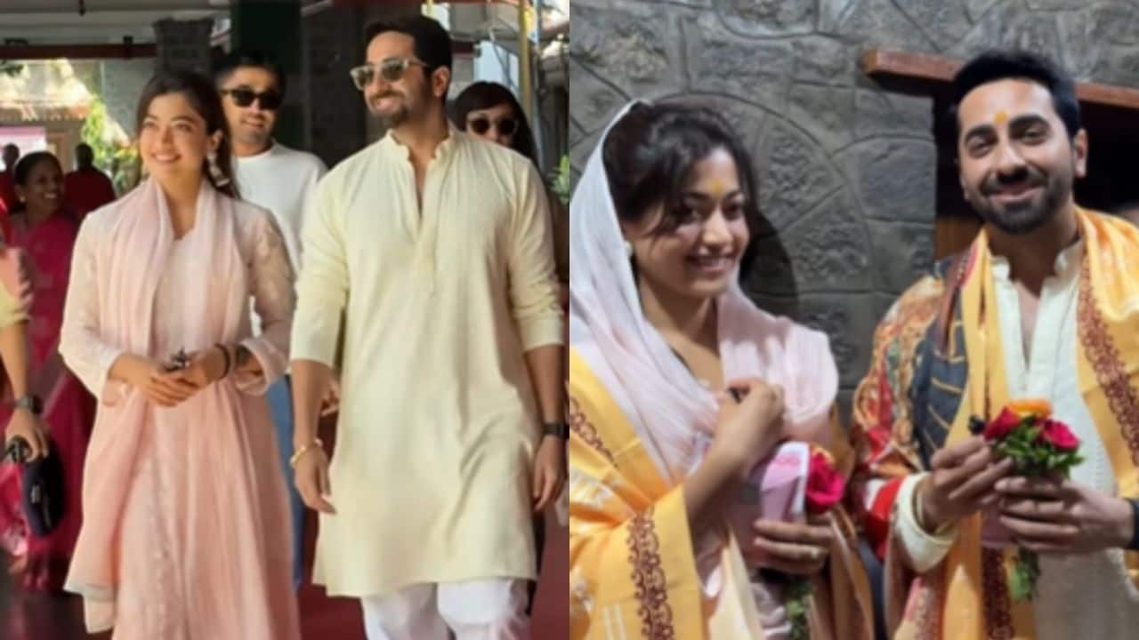 Rashmika Mandanna and Ayushmann Khurrana visit Shirdi Sai Baba Temple ahead of Thamma release