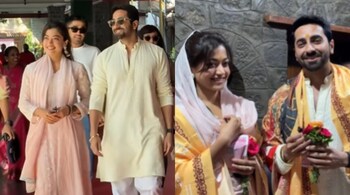 Ayushmann and Rashmika at Sai Baba temple in Shirdi