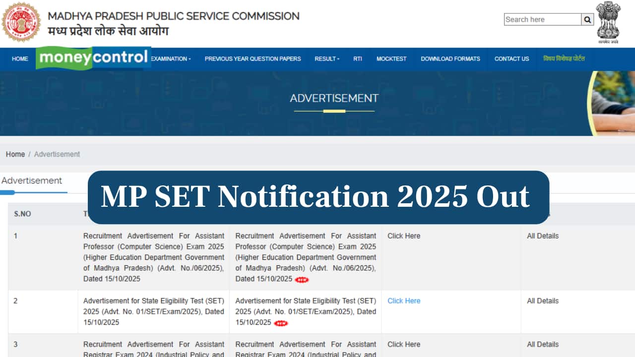 MP SET Notification 2025 Out at mppsc.mp.gov.in, check details and link to download here