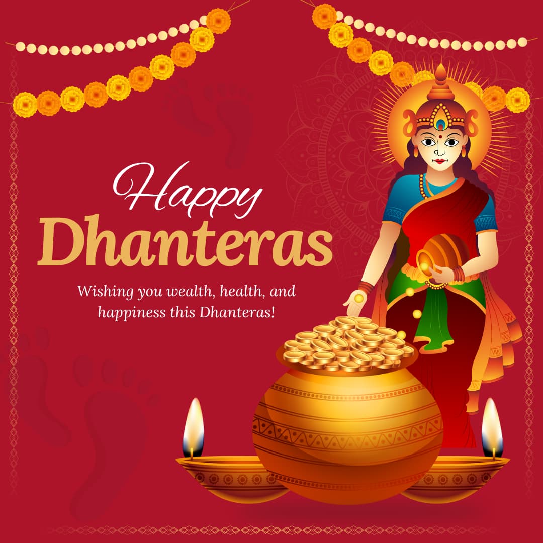 Happy Dhanteras 2025 Images and Pictures (canva)