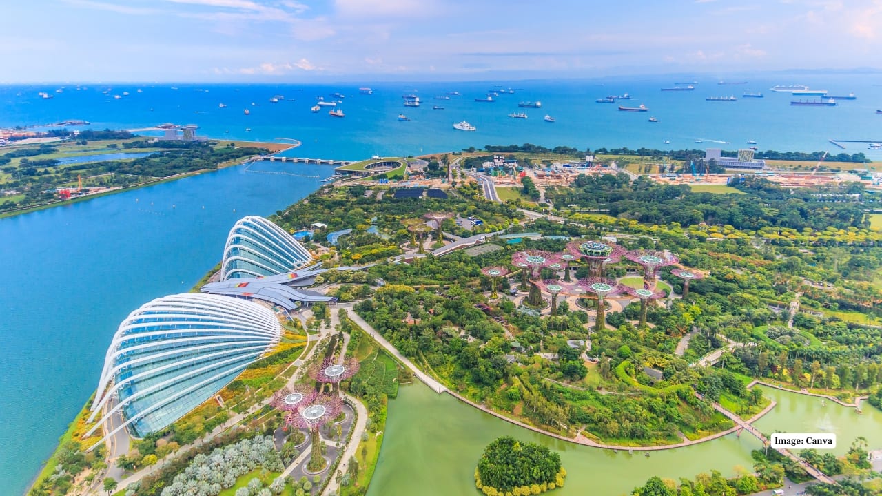 7. Singapore Singapore is a city of the future, boasting lush green gardens and some of the best meals. Take a walk through Gardens by the Bay or have cocktails by the skyline of Marina Bay. (Image: Canva)