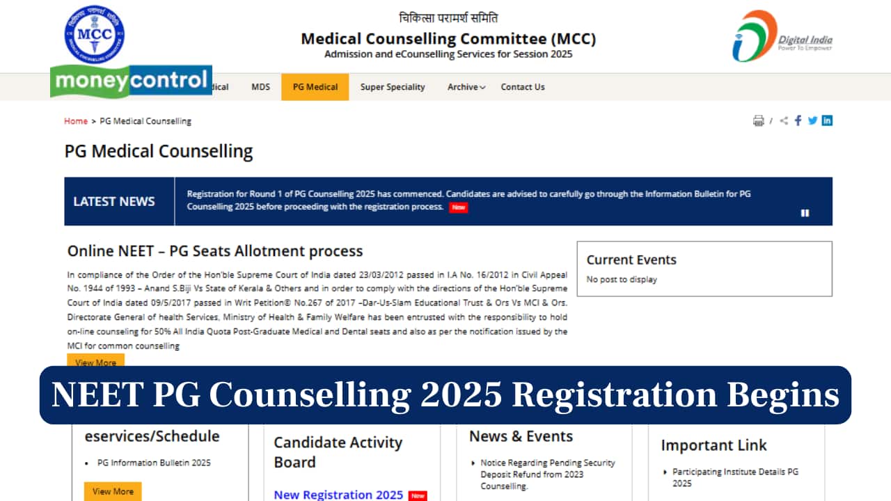 NEET PG Counselling 2025 registration begins @mcc.nic.in; direct link to apply here