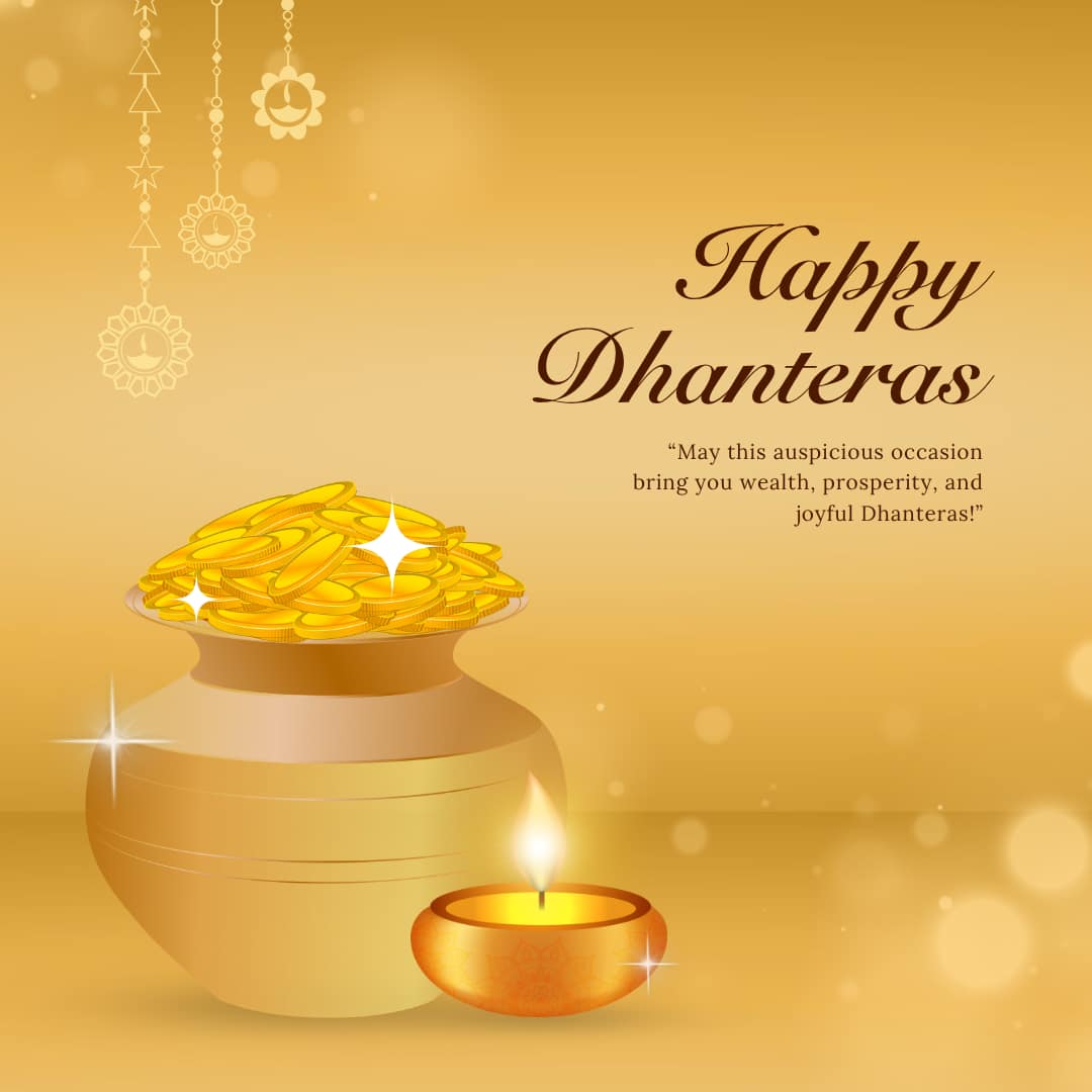 Happy Dhanteras 2025 Images and Pictures (canva)