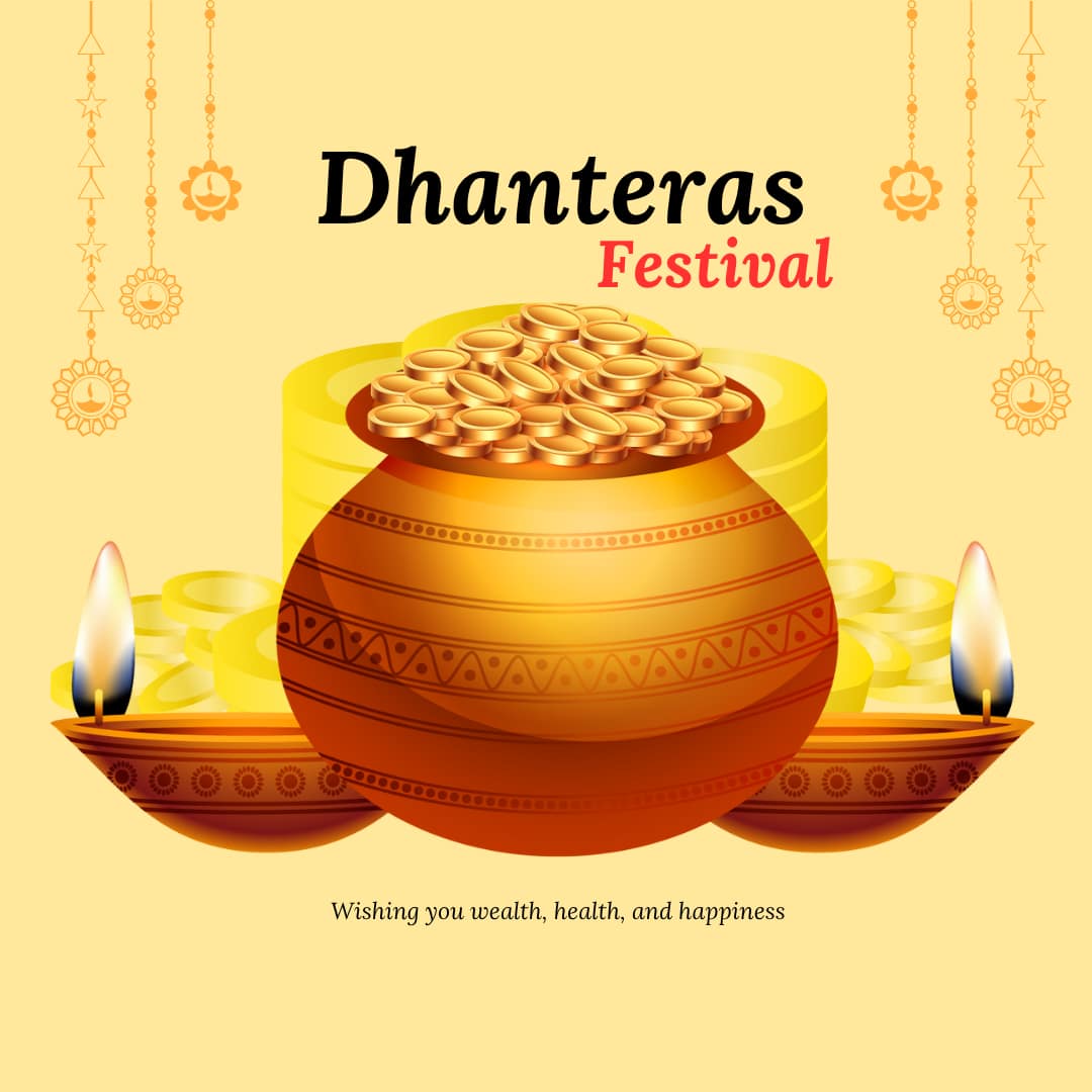 Happy Dhanteras 2025 Images and Pictures (canva)