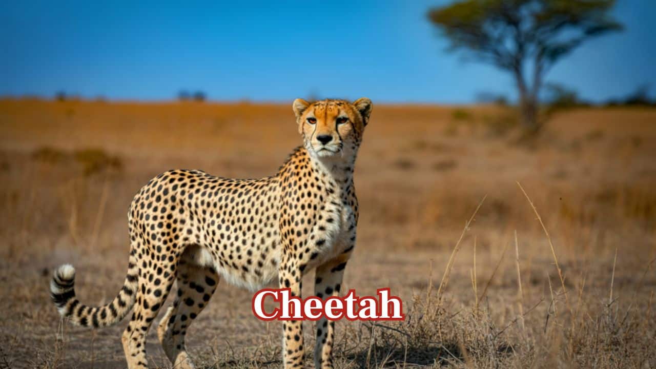 Cheetah: The Cheetah dominates the ground with sprints of up to 120 km/h. It goes from zero to 100 km/h in a mere three seconds, quicker than most sports cars. (Image: Canva)