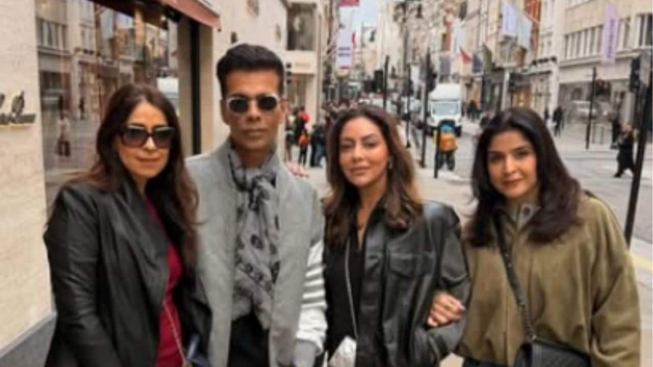 Karan Johar poses with Gauri Khan, Maheep Kapoor and Bhavana Panday on stylish London stroll, see pics