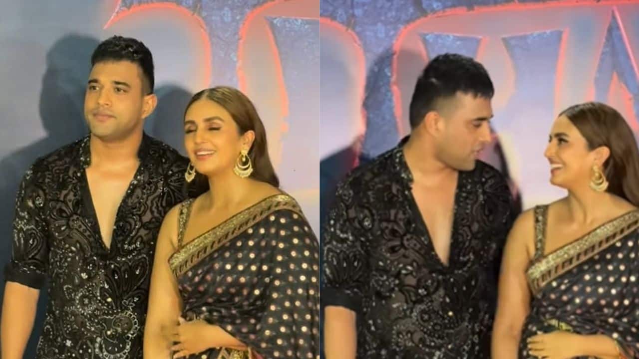 Huma Qureshi walks holding hands with rumoured fiance Rachit Singh at Thamma screening: Watch