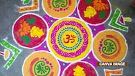 Tiny footprints of Goddess Lakshmi drawn from the doorway to the altar invite wealth and divine blessings home.