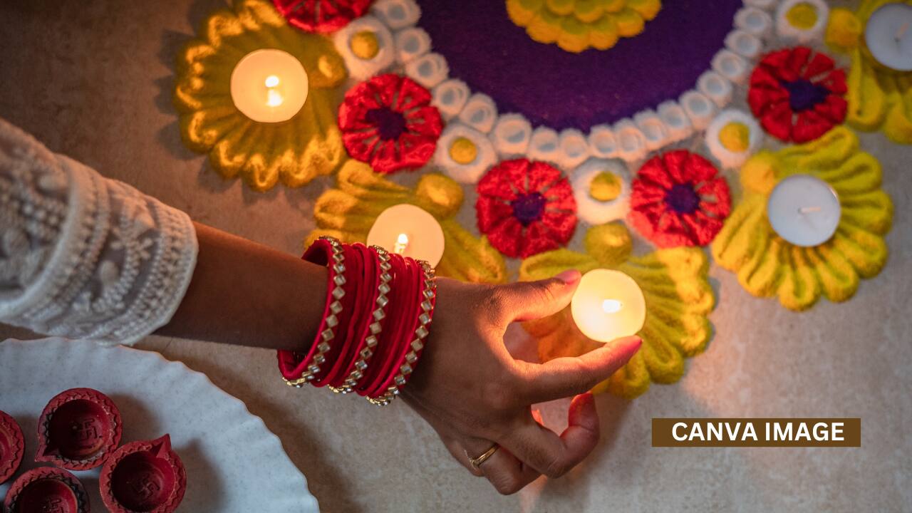 Create artistic rangolis depicting Lord Ganesha, diyas, or festive motifs for a creative and personalized Diwali touch.