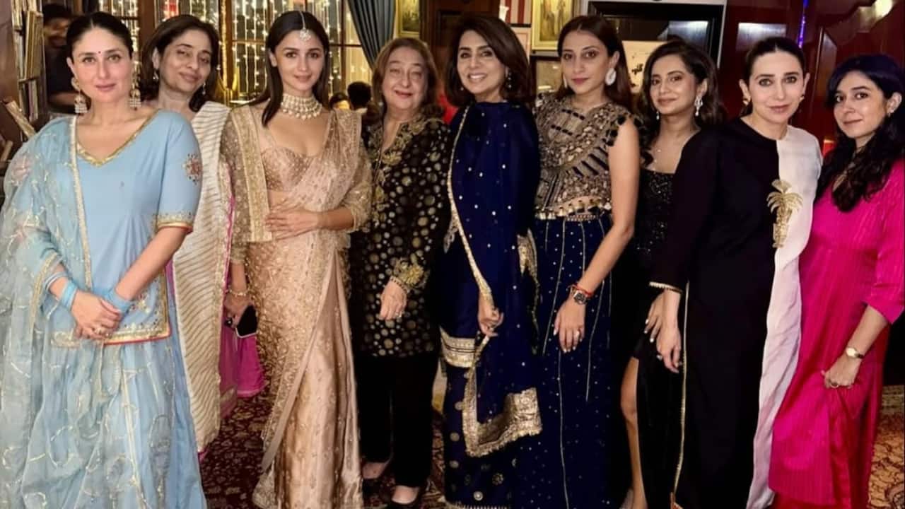 All the Kapoor Ladies Taking to her Instagram stories, Neetu Kapoor shared glimpses of the celebration held at her Mumbai residence. The pictures featured several members of the Kapoor family, including Alia Bhatt, Kareena Kapoor Khan, and Karisma Kapoor, all dressed in festive finery for the grand pre-Diwali 'fam-jam.'