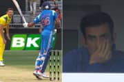 Gautam Gambhir frustrated as Shreyas Iyer loses wicket to Josh Hazlewood - WATCH